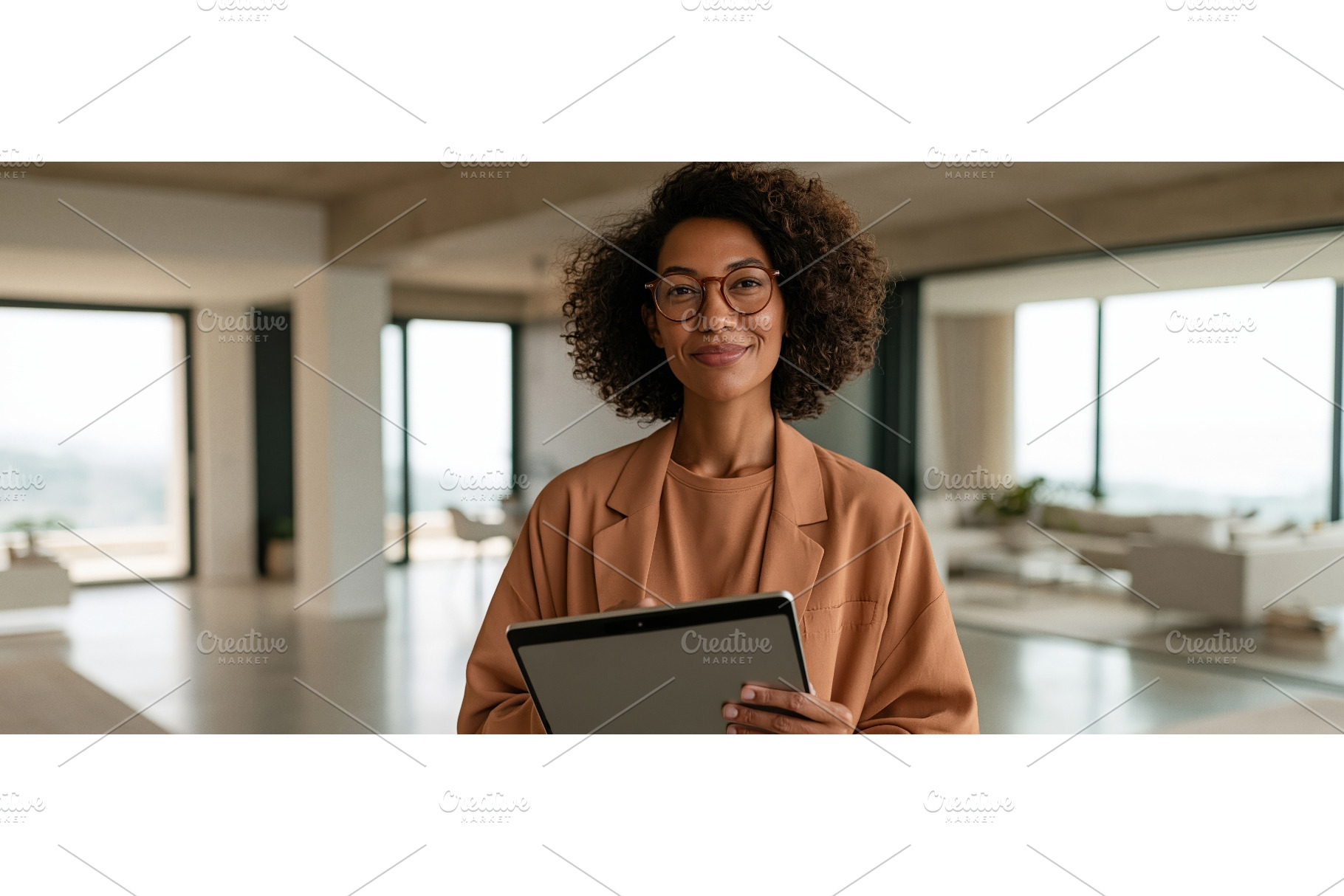 Confident Female Architect Holding, a Business Photo by piter.goskov