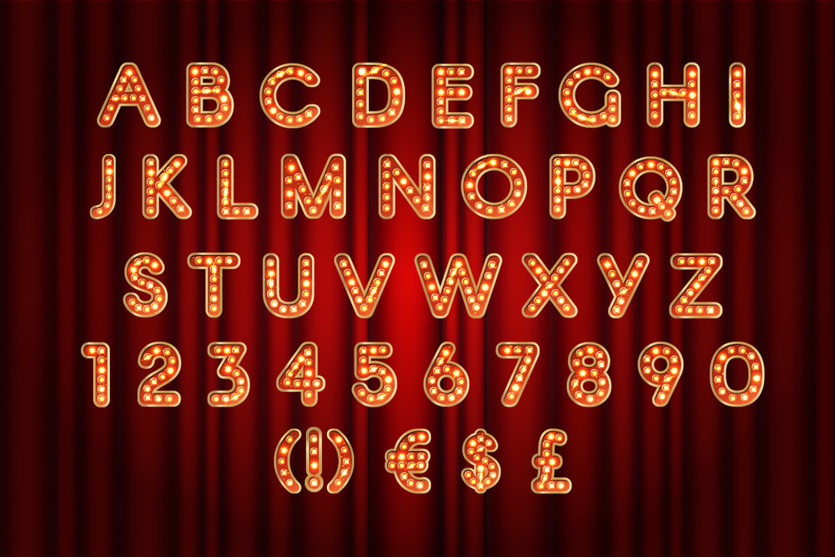 Vegas bulb alphabet letters, an Illustration by Nikelser (Photo 3 of 3)