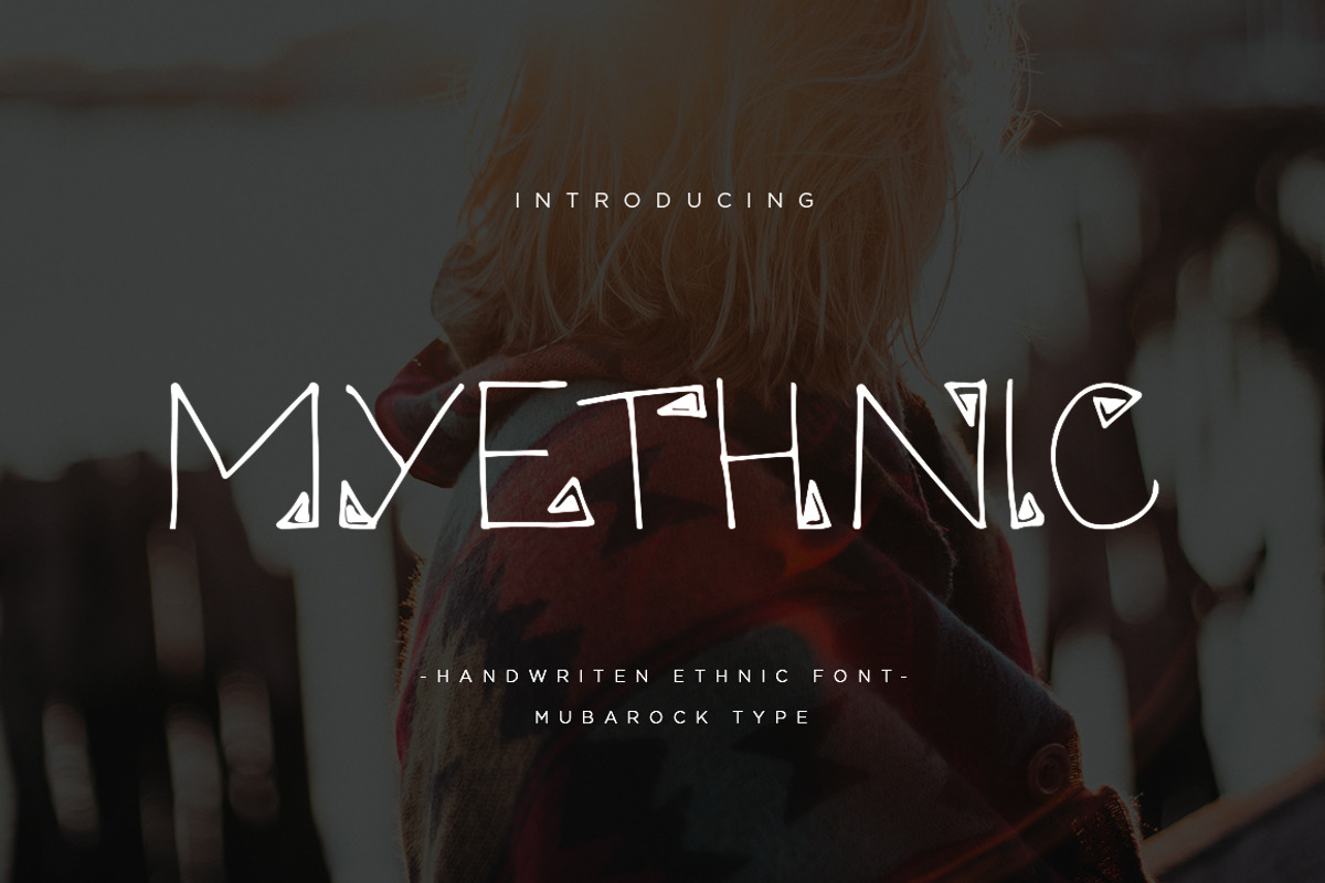 MYETHNIC- Display Font Ethnic, a Font by Pixslides (Photo 1 of 9)