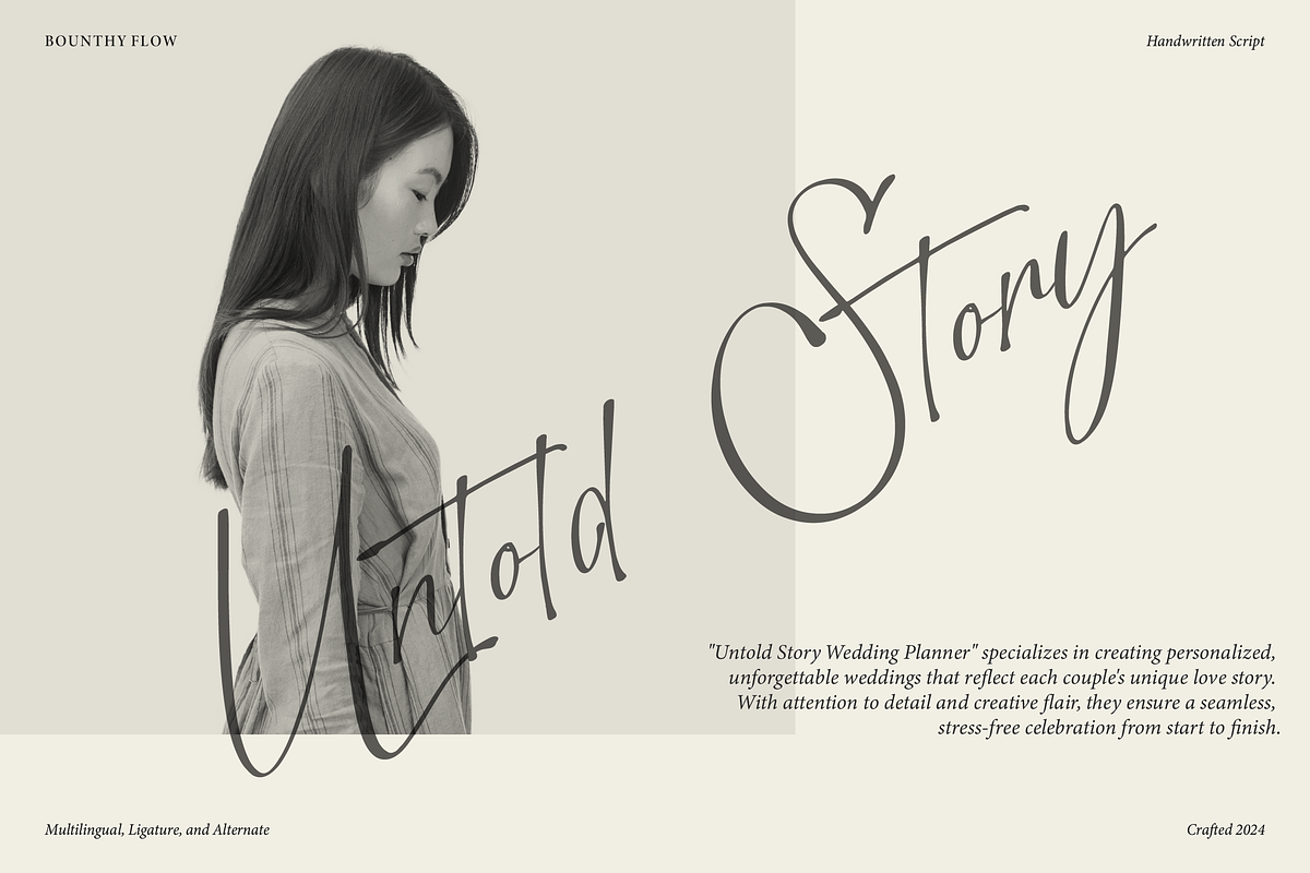 Bounthy Flow | Handwritten Script, a Script Font by Denustudios (Photo 8 of 15)