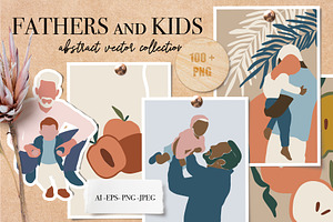 Fathers & Kids Vector Abstract