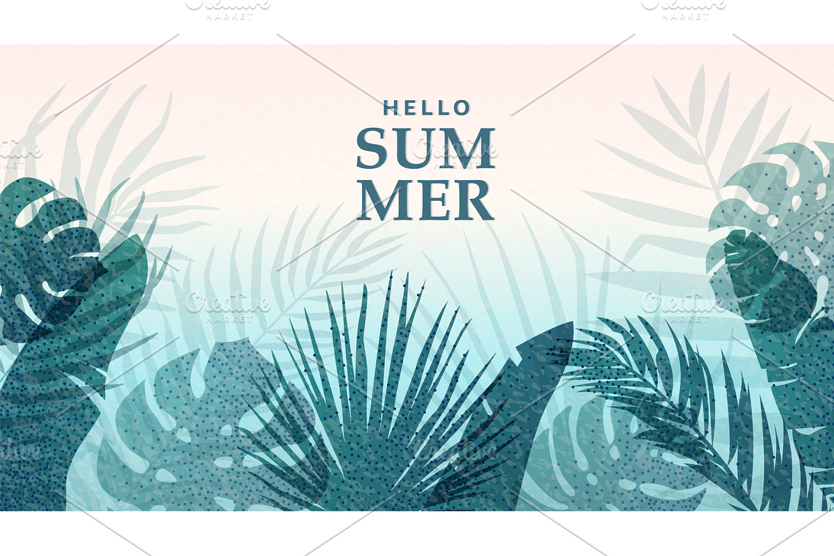 Summer tropic vector background, an Object Illustration by Zaie