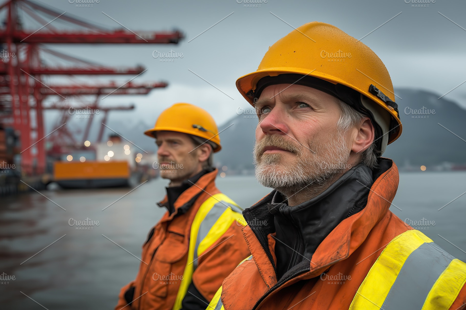Longshoremen on strike at waterfront terminal, a Transportation Photo by OSORIOartist