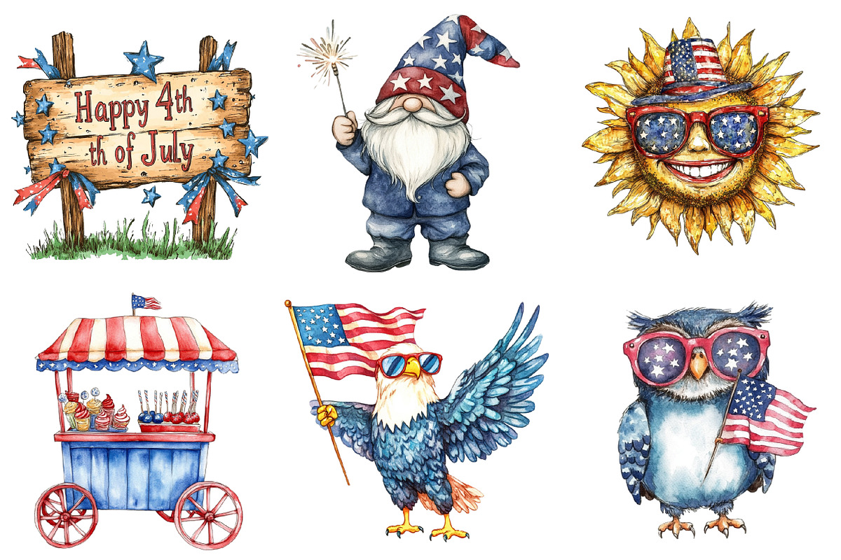 4th of July Sublimation Clipart, an Illustration by SinaCreation (Photo 2 of 4)