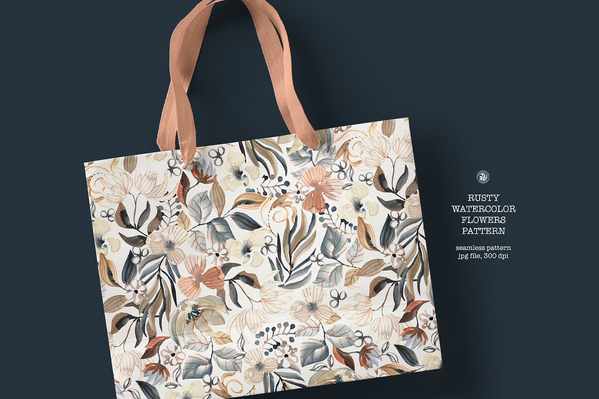 Rusty Watercolor Floral Wallpaper, a Wallpaper Graphic by Webvilla Studio