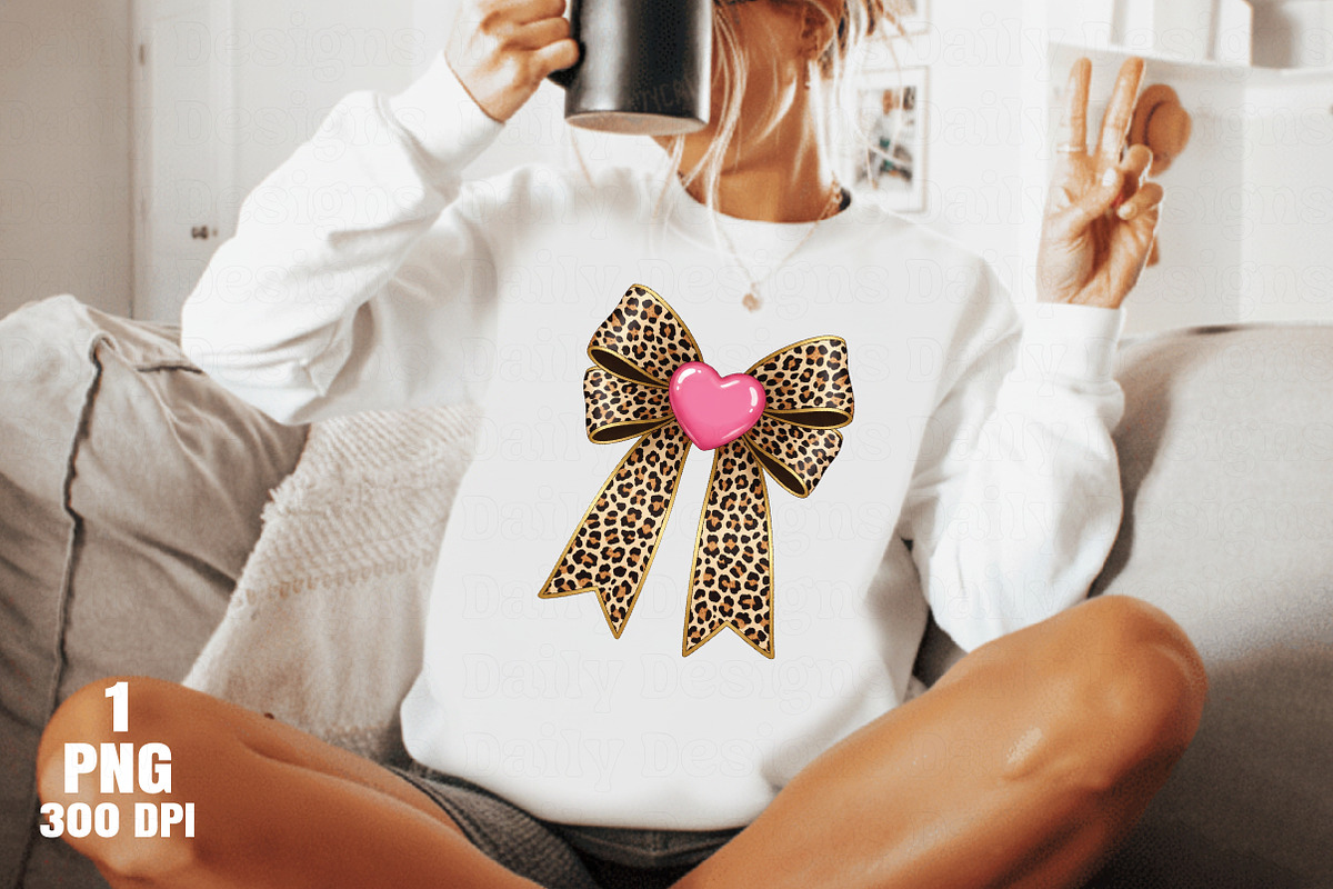 Coquette leopard valentines bow PNG, an Illustration by Daily.Designs (Photo 3 of 5)