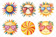 Groovy Cute Summer Sun Clipart, an Illustration by Dream Creation (Thumbnail 6 of 6)