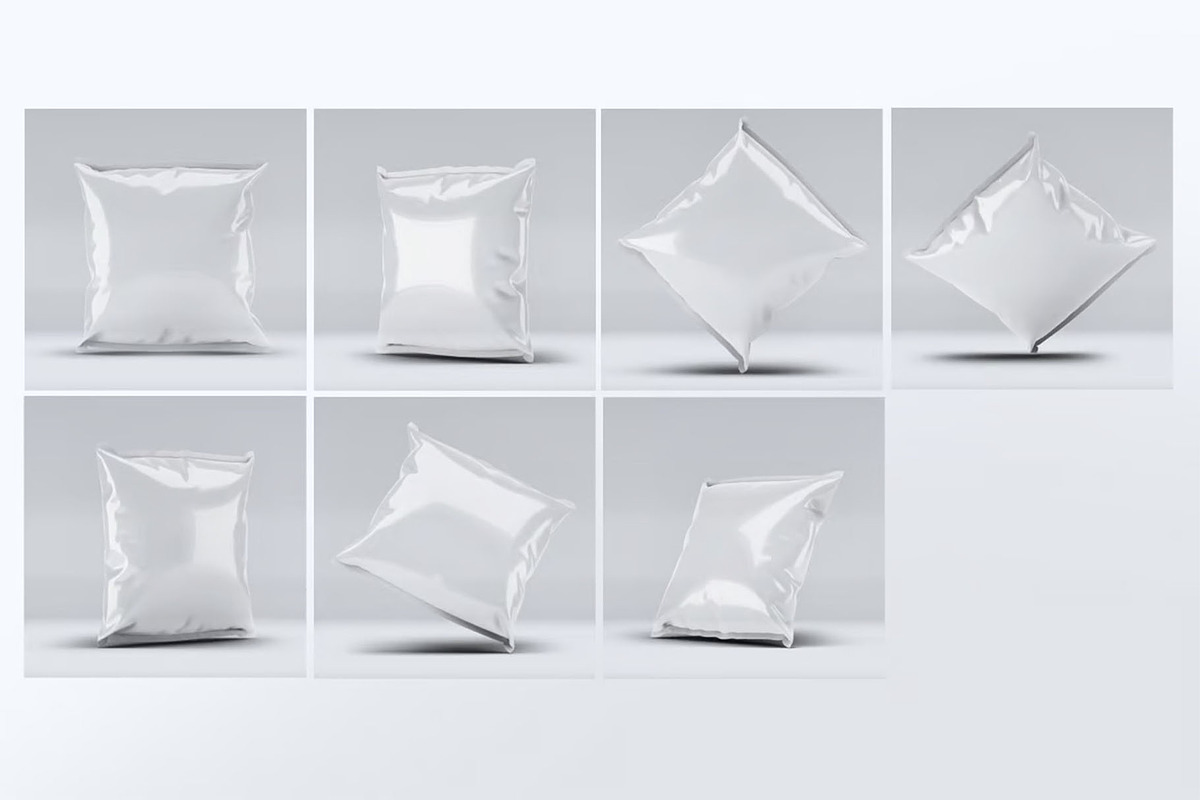 Transparent Pouch Packet Mock-Up, a Packaging Mockup by DesignRushMarket (Photo 2 of 10)