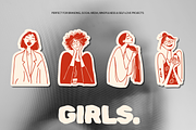 GIRLS: Hand-Drawn Woman Line Art, a Person Illustration by Veyla (Thumbnail 6 of 8)