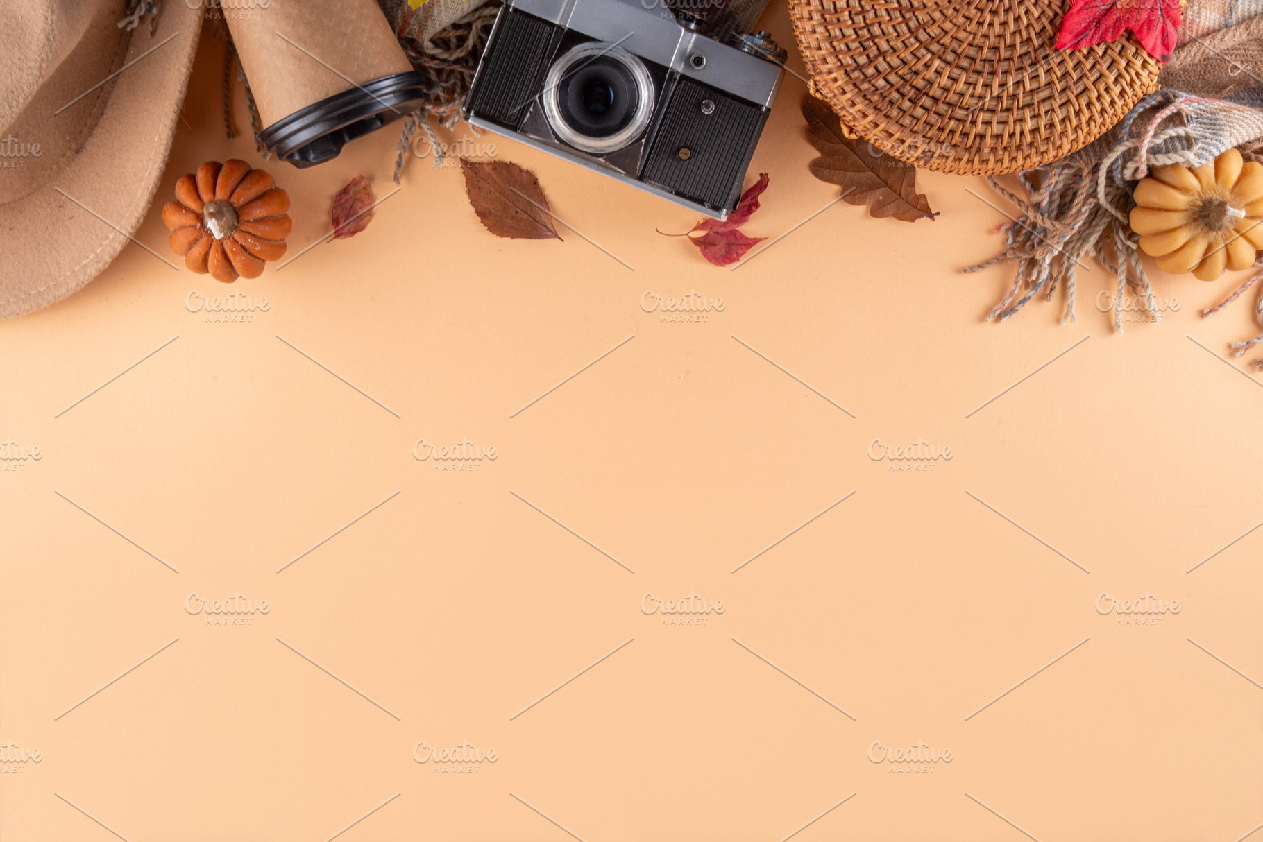 Comfortable autumn leisure background with fall decor and photo, a Holiday Photo by Rimma