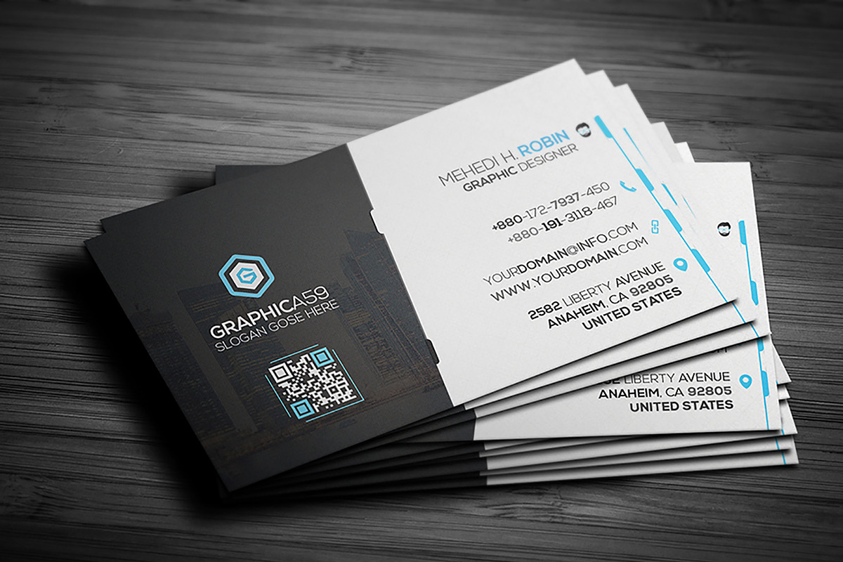 Corporate Business Card 01, a Business Card Template by graphica59 (Photo 1 of 5)