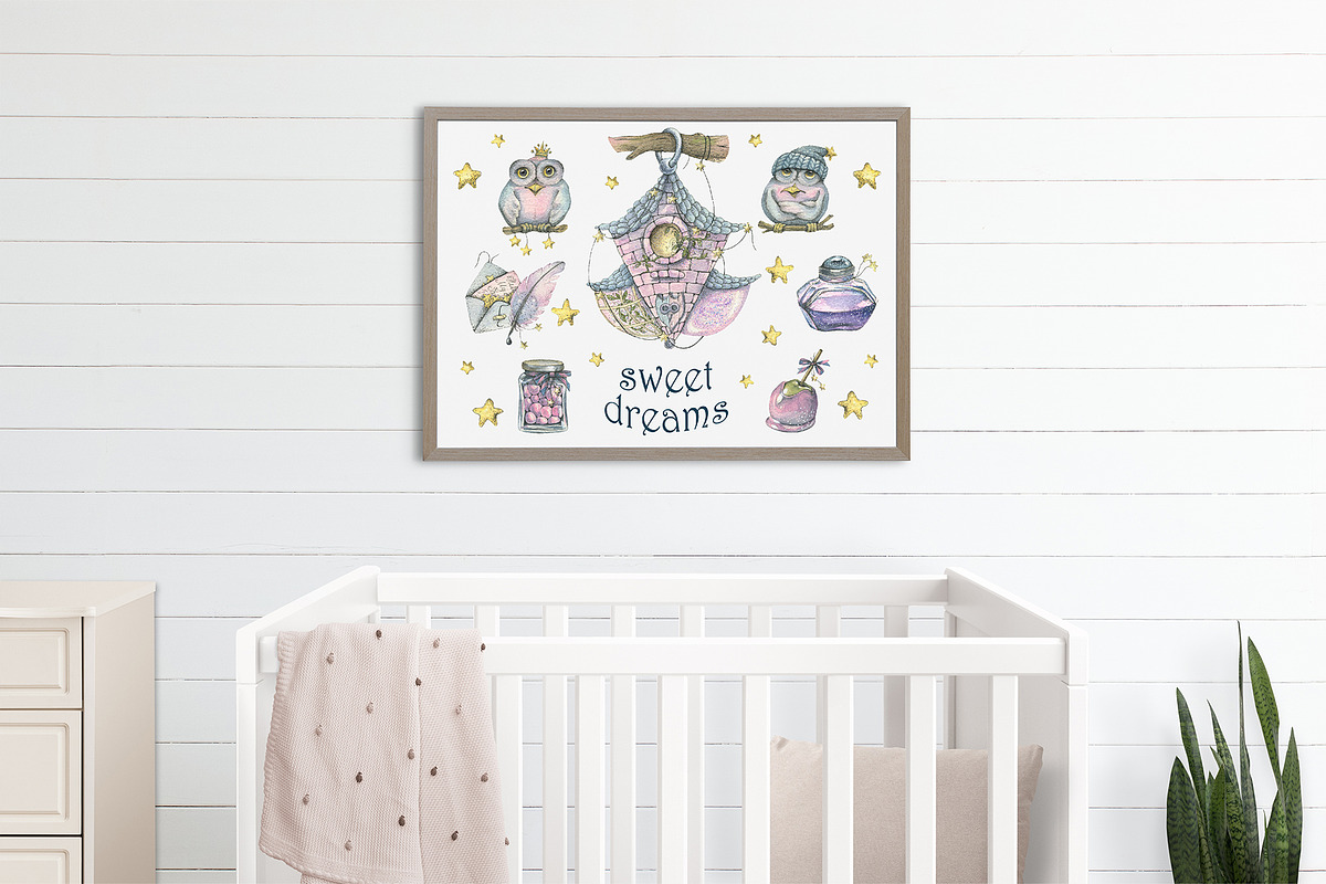Magic Owls Winter Clipart Watercolor, an Illustration by NATASHA CHU (Photo 3 of 9)