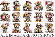 Whimsical Spring Teddy Bear Clipart, an Illustration by Canvas Craft (Thumbnail 3 of 7)