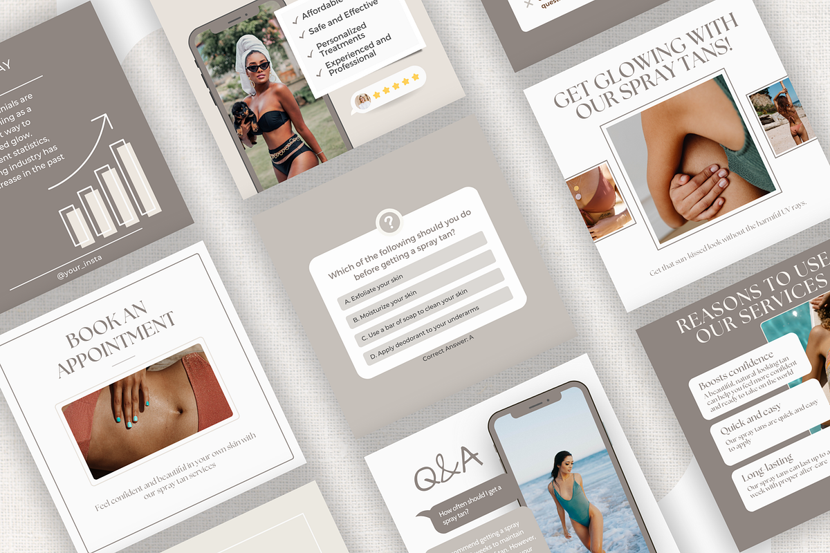 Spray Tan Instagram Post Template, a Social Media Template by EliteMatidi (Photo 4 of 9)