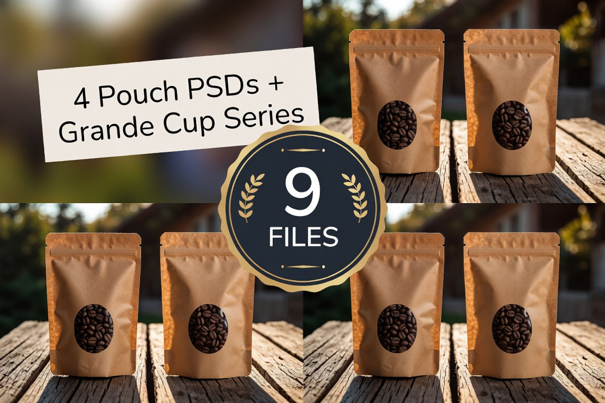 Coffee Cup Pouch Packaging Mockup, a Packaging Mockup by Dreamanart (Photo 3 of 3)