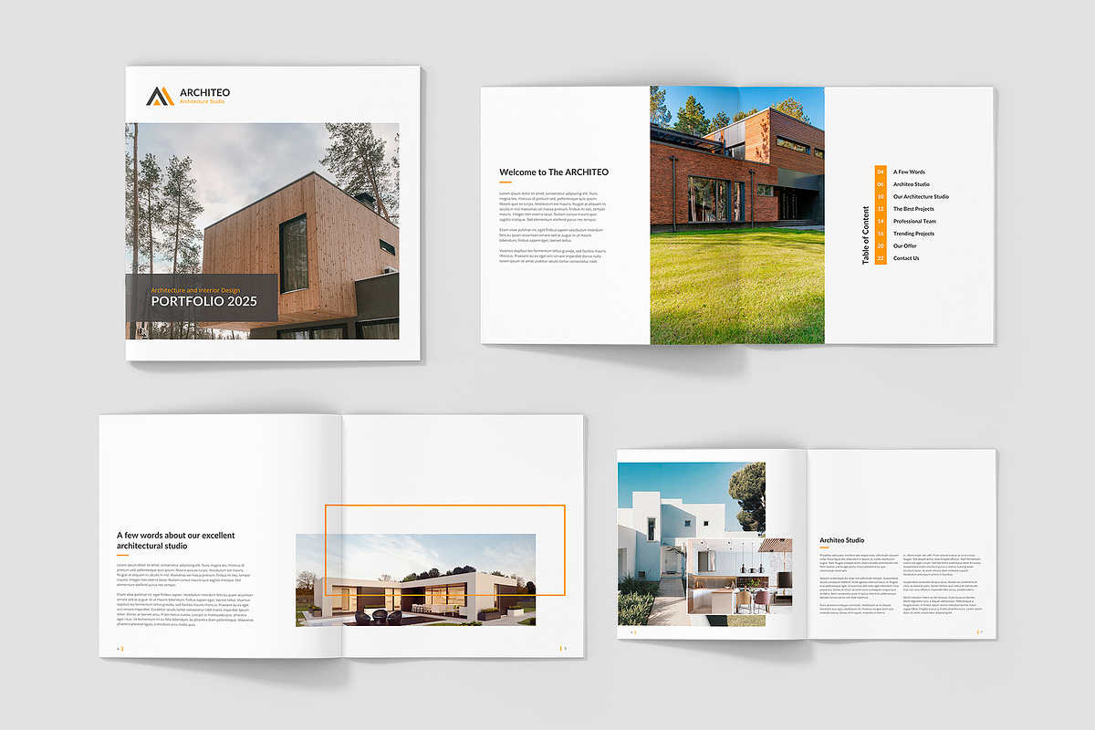 Architeo Square Portfolio Canva, a Brochure Template by artbart (Photo 3 of 6)