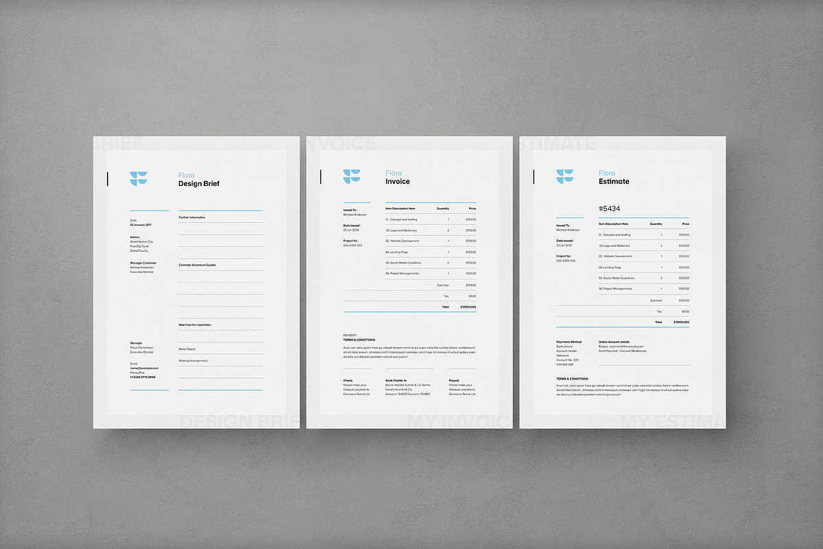 Invoice, Brief, Estimate, a Stationery Template by KreateTribe (Photo 1 of 7)