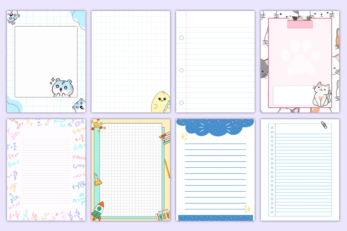 Printable Kids Notebook Paper Bundle, a Stationery Template by Mustafiz (Photo 4 of 7)