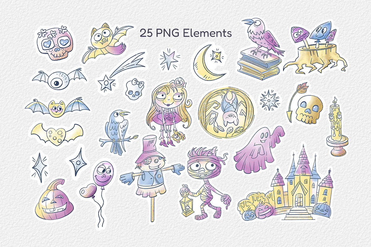 Pastel Goth Halloween Stickers Vol 1, an Object Graphic by ArtyCats (Photo 2 of 5)