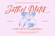 Suthel Matik - Bold Brush Font, a Script Font by stylishtype.co (Thumbnail 1 of 20)