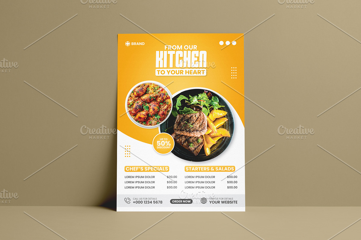Modern Food Menu Flyer Template, a Flyer Template by vectorlnk (Photo 3 of 4)