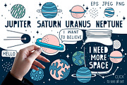 Space illustrations & patterns, an Illustration by Nastya Tkachova (Thumbnail 3 of 9)