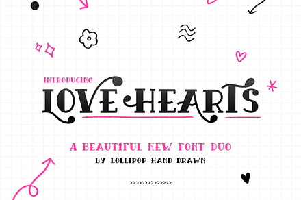 Love Hearts Font Duo, a Serif Font by Lollipop Hand Drawn