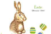 Clipart with Easter Rabbits, an Illustration by Nataliapiache (Thumbnail 3 of 4)