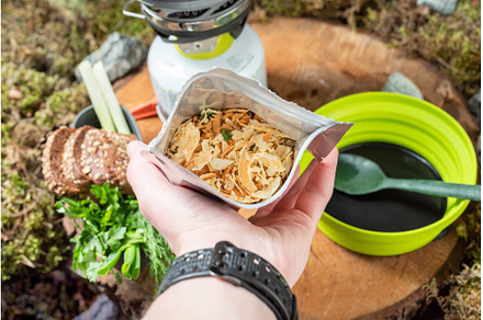 Dried food in a bag. Food for