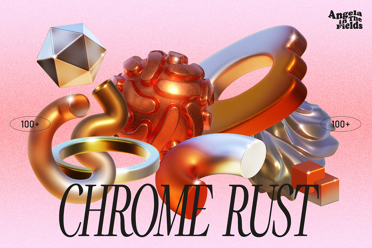 3D CHROME RUST Objects, an Object Graphic by angelainthefields (Photo 1 of 15)