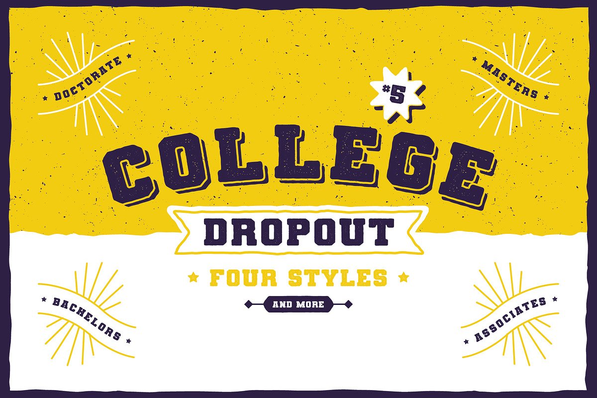College Dropout, a Slab Serif Font by Dead Moose Studio (Photo 1 of 12)