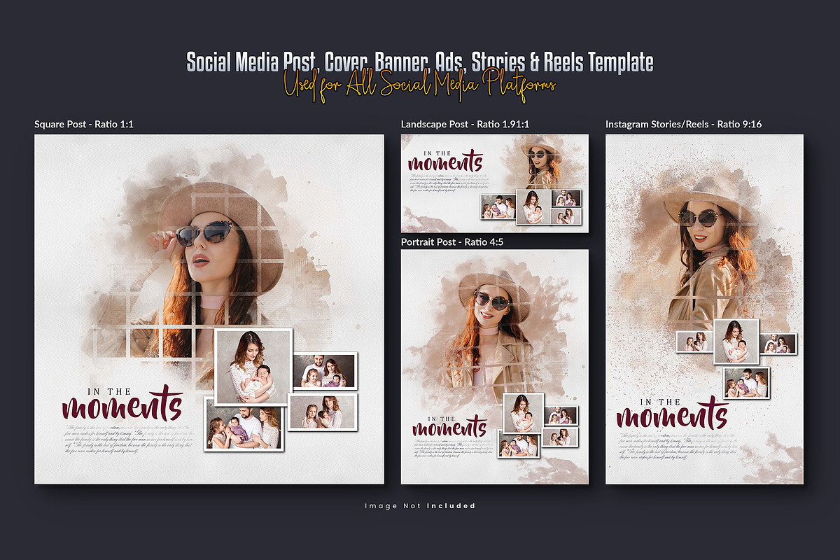 Photo Effect  Social Media Post Set, a Social Media Template by Creative_View (Photo 3 of 8)