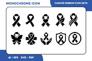 Cancer Awareness Ribbon Icon Set, a Solid Icon by Fontmine Studio (Thumbnail 1 of 3)