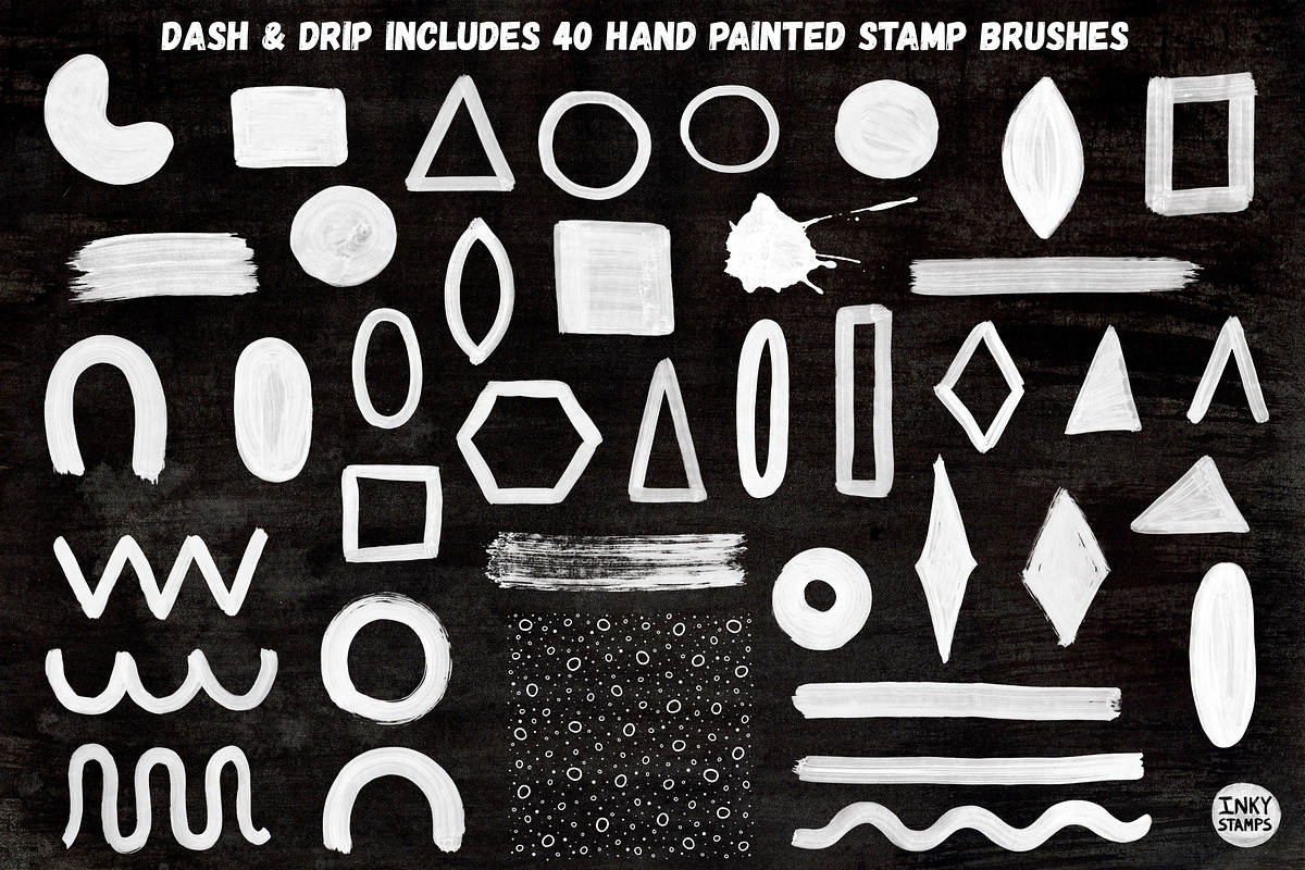 Geometric Stamp Brushes - Procreate, a Brush Add-On by INKY STAMP BRUSHES (Photo 2 of 10)