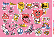 Groovy love: weird stickers kits set, a Stationery Template by Lana Sham (Thumbnail 2 of 5)