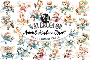 Animal Airplane Clipart PNG