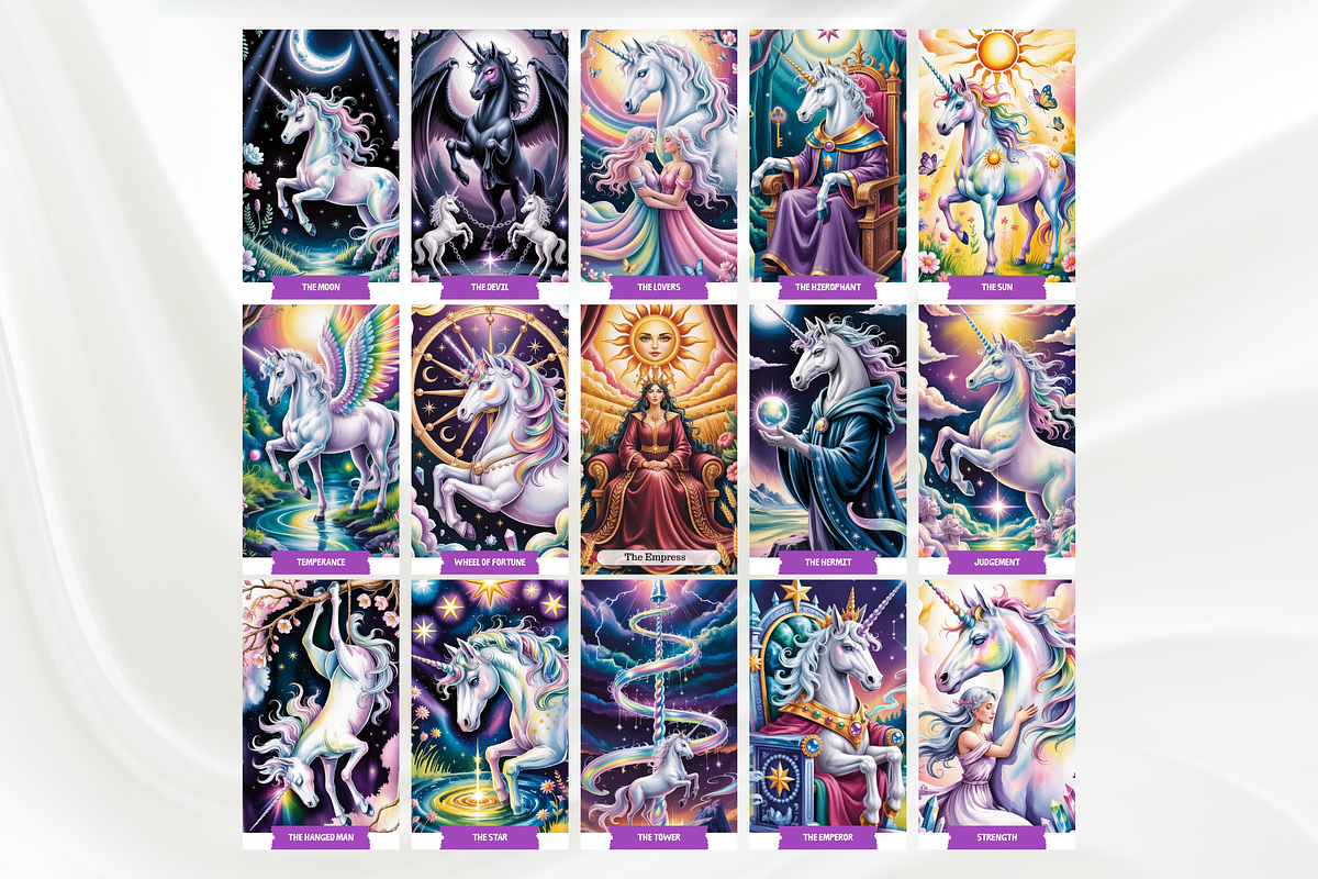 Unicorn Tarot Cards Deck, an Object Illustration by Mugio (Photo 2 of 6)