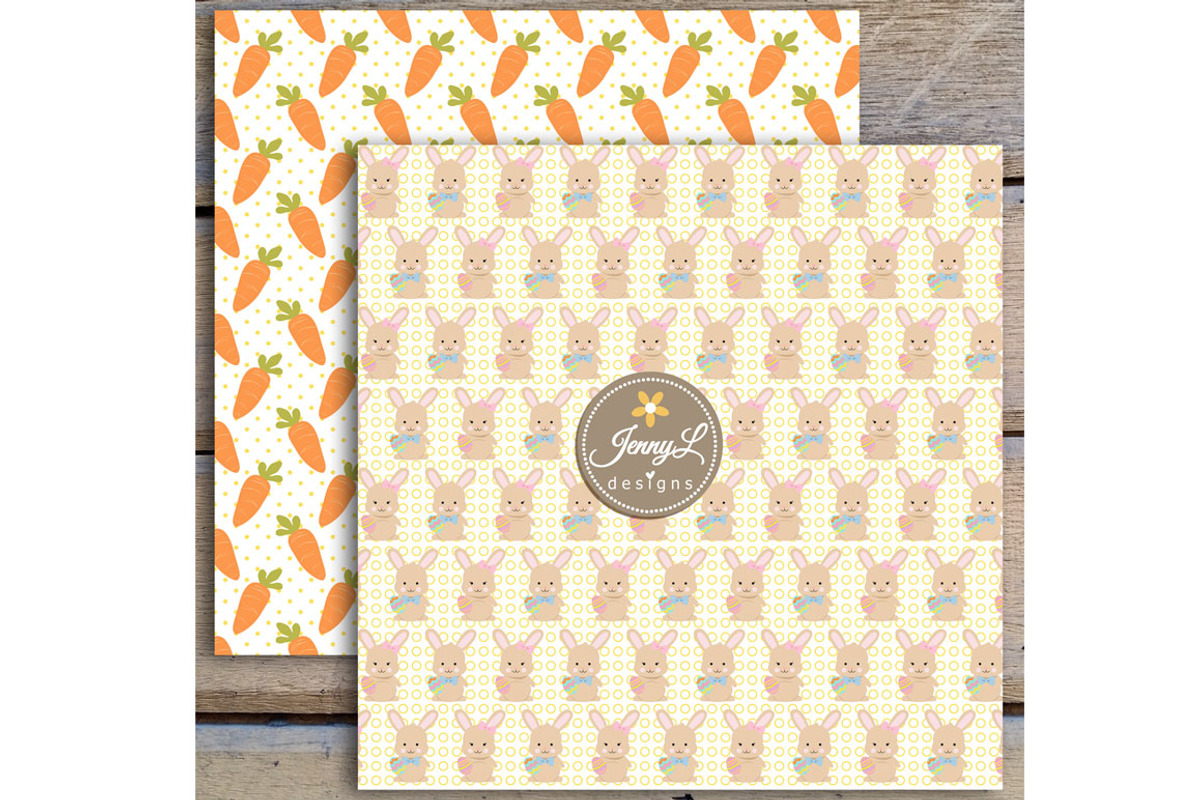 Easter Bunny Digital Paper & Clipart, a Pattern Graphic by JennyL Designs (Photo 7 of 7)