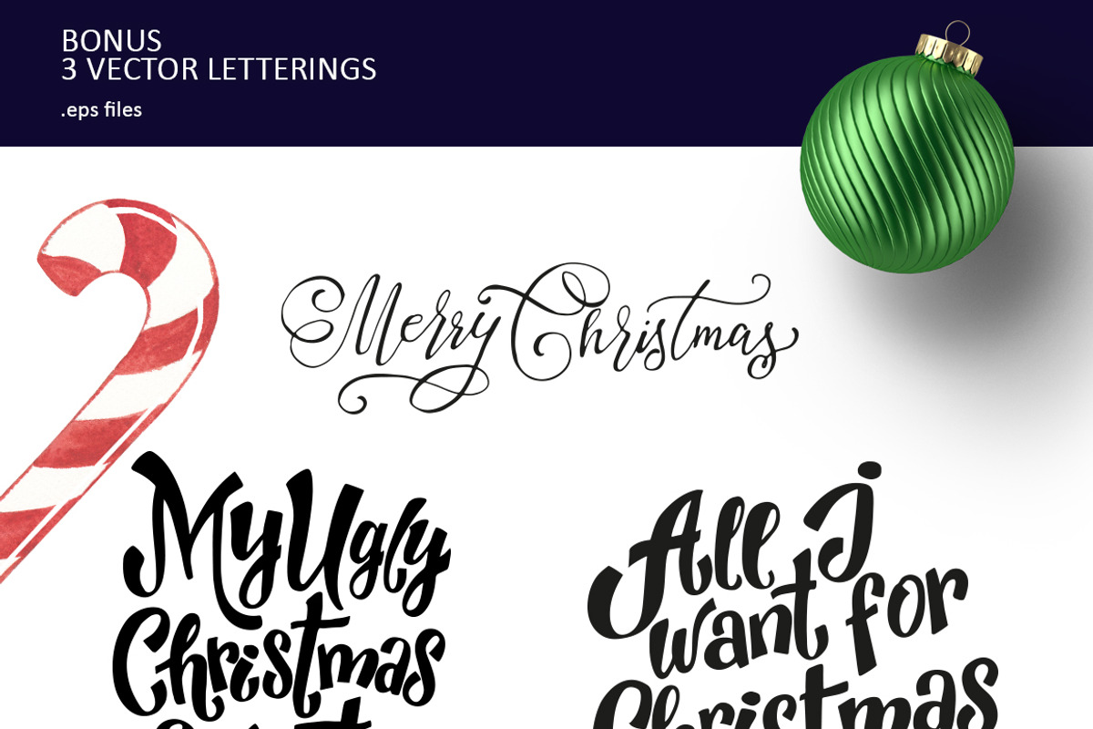 Merry Little Christmas Set, a Decorative Illustration by HannaSymo (Photo 4 of 4)