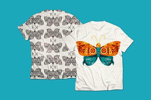 Steampunk Butterfly Patterns Set