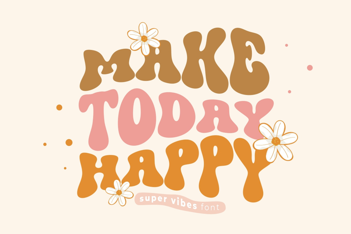 Super Vibes - Retro Groovy Style, a Font by HansCo Studio (Photo 4 of 11)