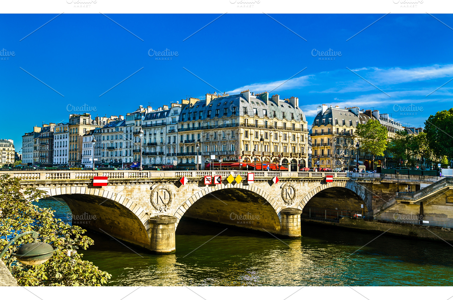 Saint Michel bridge across the Seine, an Architecture Photo by Leonid Andronov