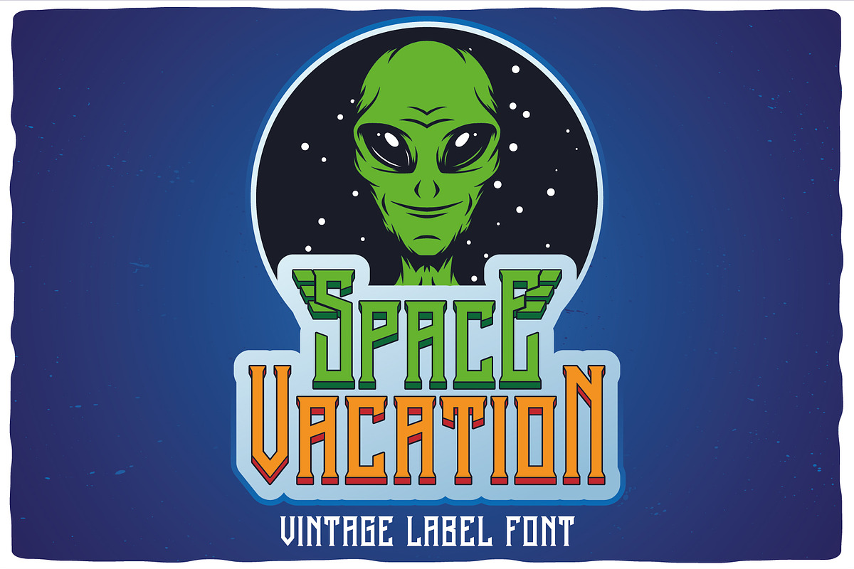 Space Vacation layered font preview 3