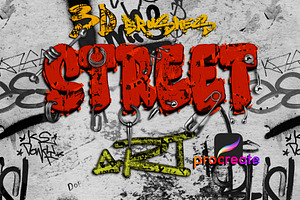 3D Graffiti Procreate Brushes