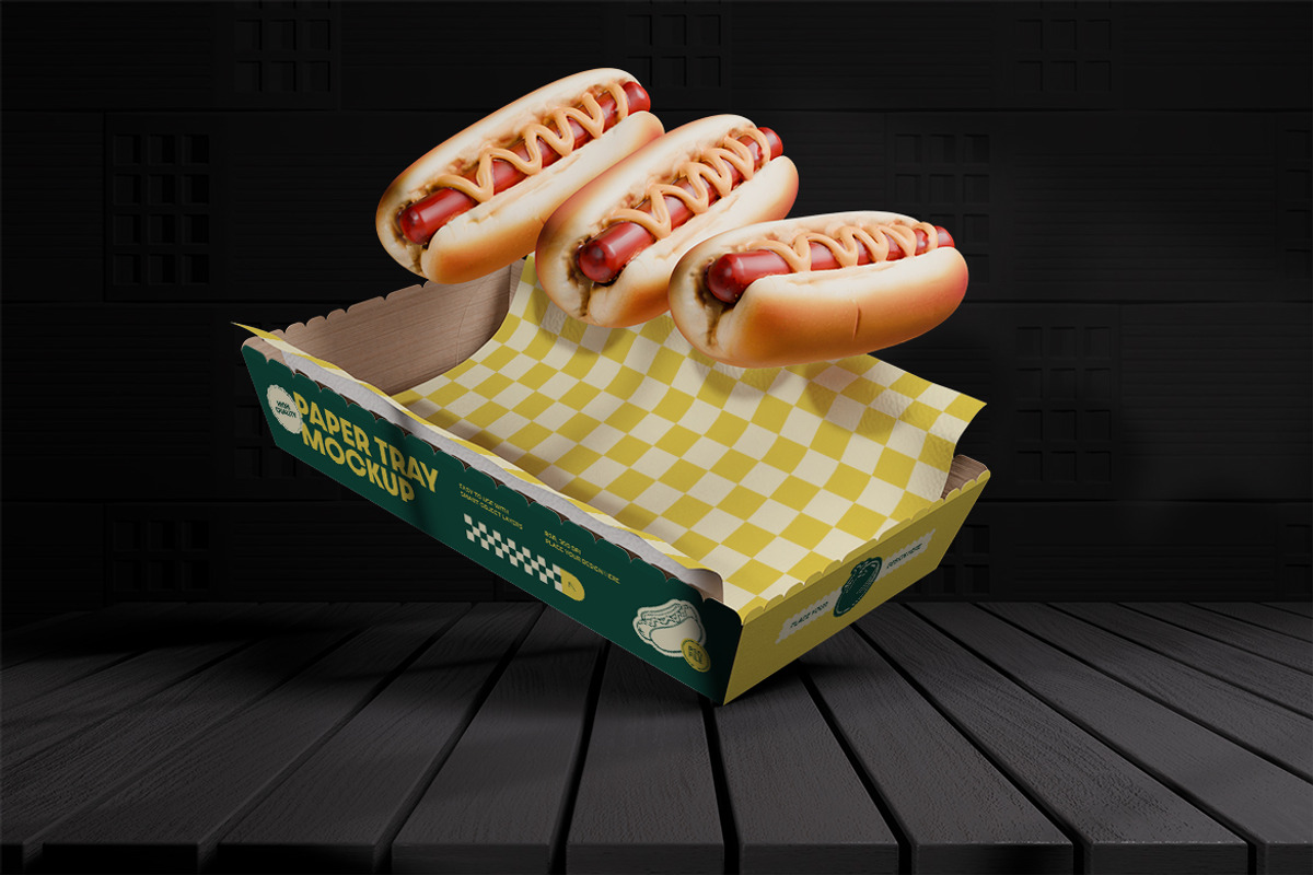 Paper Food Tray Mockup, a Packaging Mockup by Rahardi Creative (Photo 3 of 4)