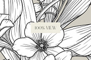 Black Flowers. Vector Set, an Illustration by PatrushevaYana (Thumbnail 7 of 8)