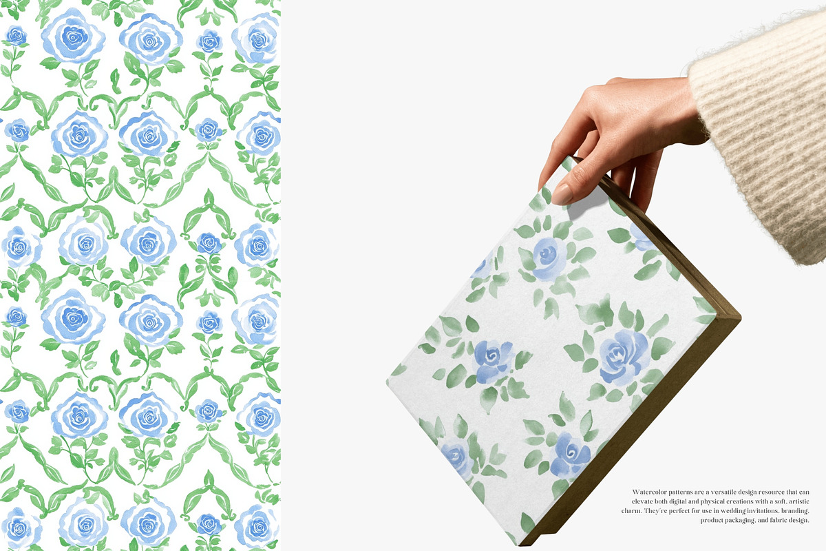watercolor patterns floral toile, a Pattern Graphic by Patishop Art (Photo 9 of 9)