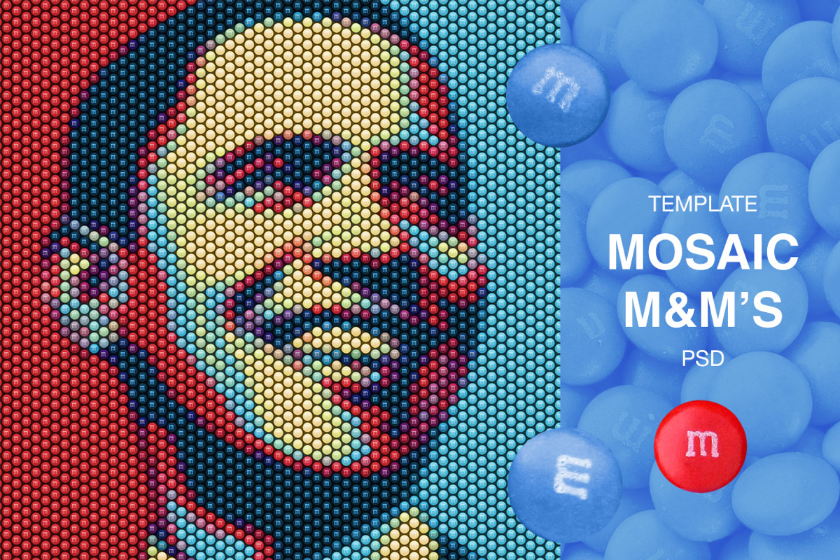 MOSAIC M&M's | PSD template, a Texture Graphic by Sergey Serebrennikov (Photo 1 of 6)