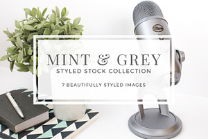 Mint and Grey Styled Stock Photos