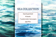 Watercolor sea ocean boat clipart, an Object Graphic by Lidia's watercolor world (Thumbnail 2 of 5)